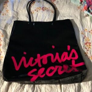Victoria’s Secret shiny black vinyl bag